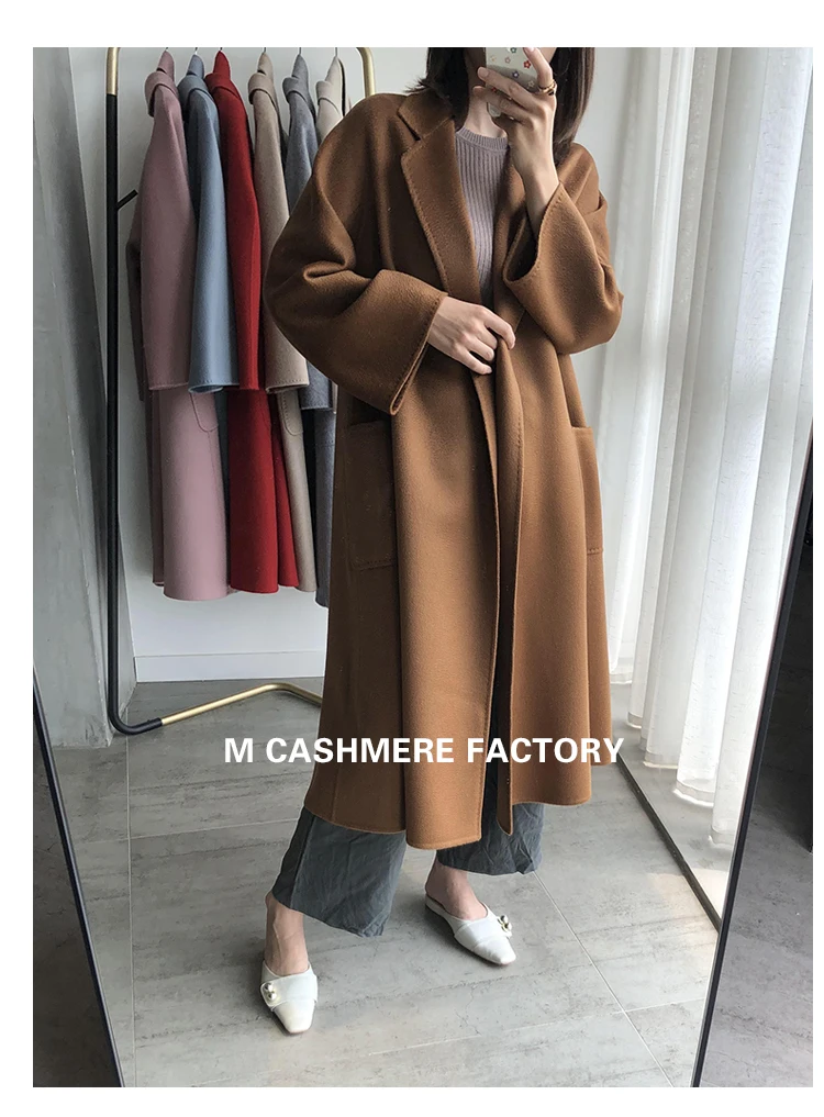 Tcyeek зима элегантный роскошный 95% кашемировое пальто женское осеннее шерстяное пальто Женская куртка+ пояс Одежда винтажное длинное пальто LW1650
