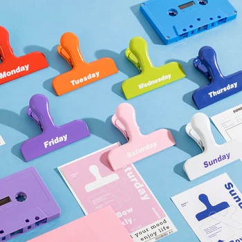 

Candy Rainbow Week Series Wide Paper Clips Weekly Planner Clip Accessories Decorative Binder Clip Small Metal Clips for Craft