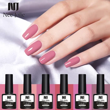 

NEE JOLIE 1 Bottle Pale Mauve Series Gel Polish 8ml 12 Colors Soak Off UV Polish Gel Varnish One-shot Color Nail Art Gel