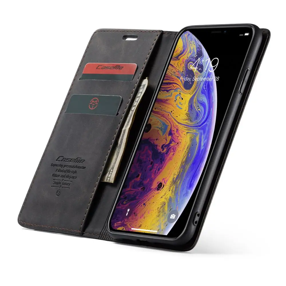 Для iPhone 11 Pro X Xr Xs Max ретро матовый PU кожаный флип-чехол для iPhone 5 5S 6 7 8 Plus Магнитный чехол-кошелек с подставкой и карманами для карт