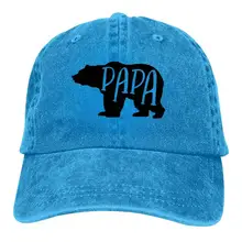 Папа медведь унисекс винтажная Регулируемая хлопковая бейсболка Джинсовая Шляпа для папы ковбойская шляпа