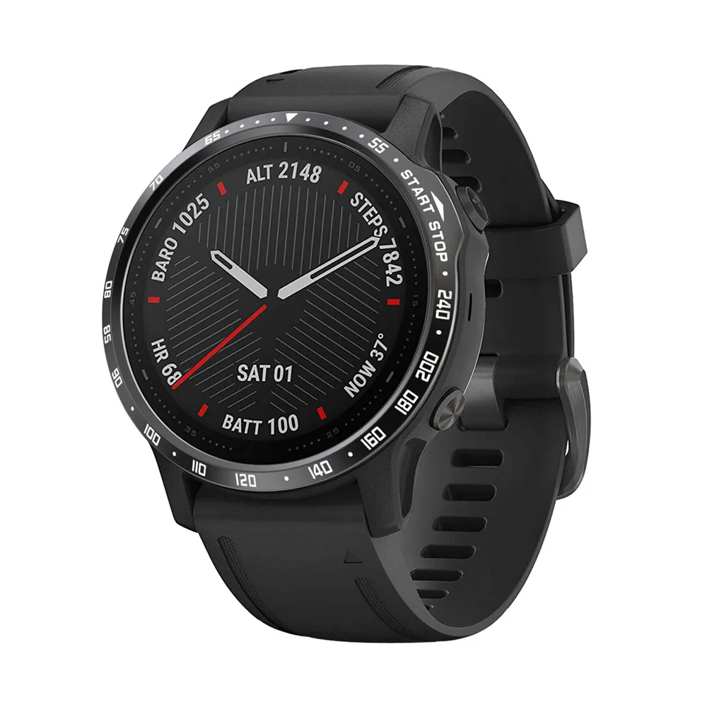 Replacement Metal Bezel Ring for Garmin Fenix 6S 6SPro Watch Bezel Ring Anti-scratch Protective Etched Adhesive Cover Frame