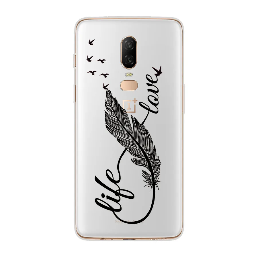 Ciciber цветное перо для Oneplus 6 6T 5 T Мягкий силиконовый чехол прозрачный TPU 1 + чехлы