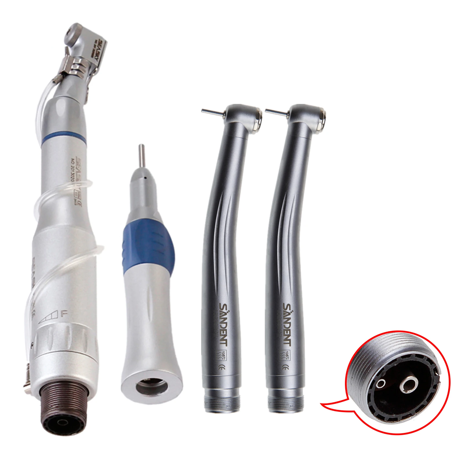 

Dental Slow /high Speed Handpiece 2 Hole Contra Angle Straight E-type Air Motor Latch type External Single Spray Fit NSK
