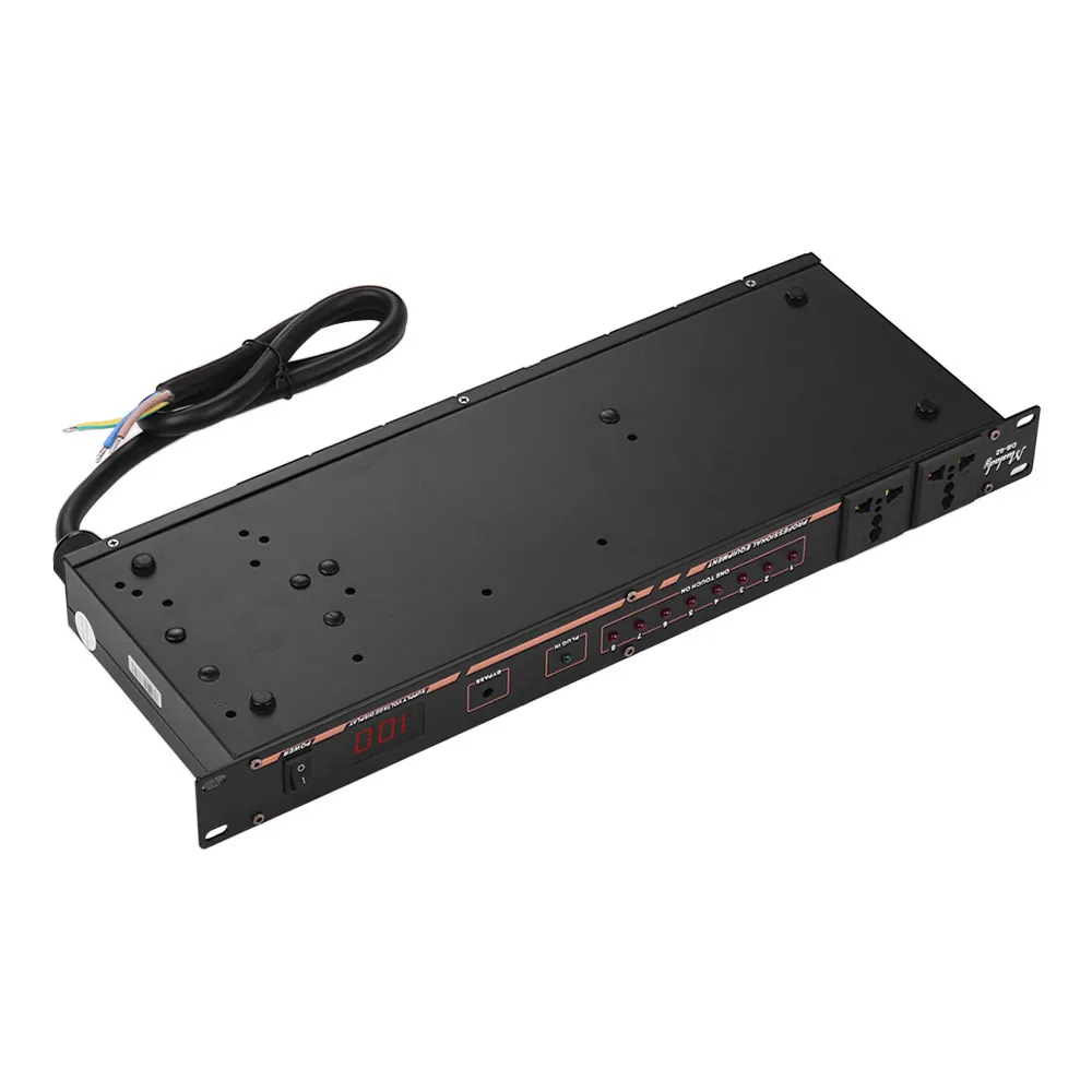 Muslady DB-02 10-outlet Rack Mount регулятор последовательности питания кондиционера регулятор питания для DJ аудио записи