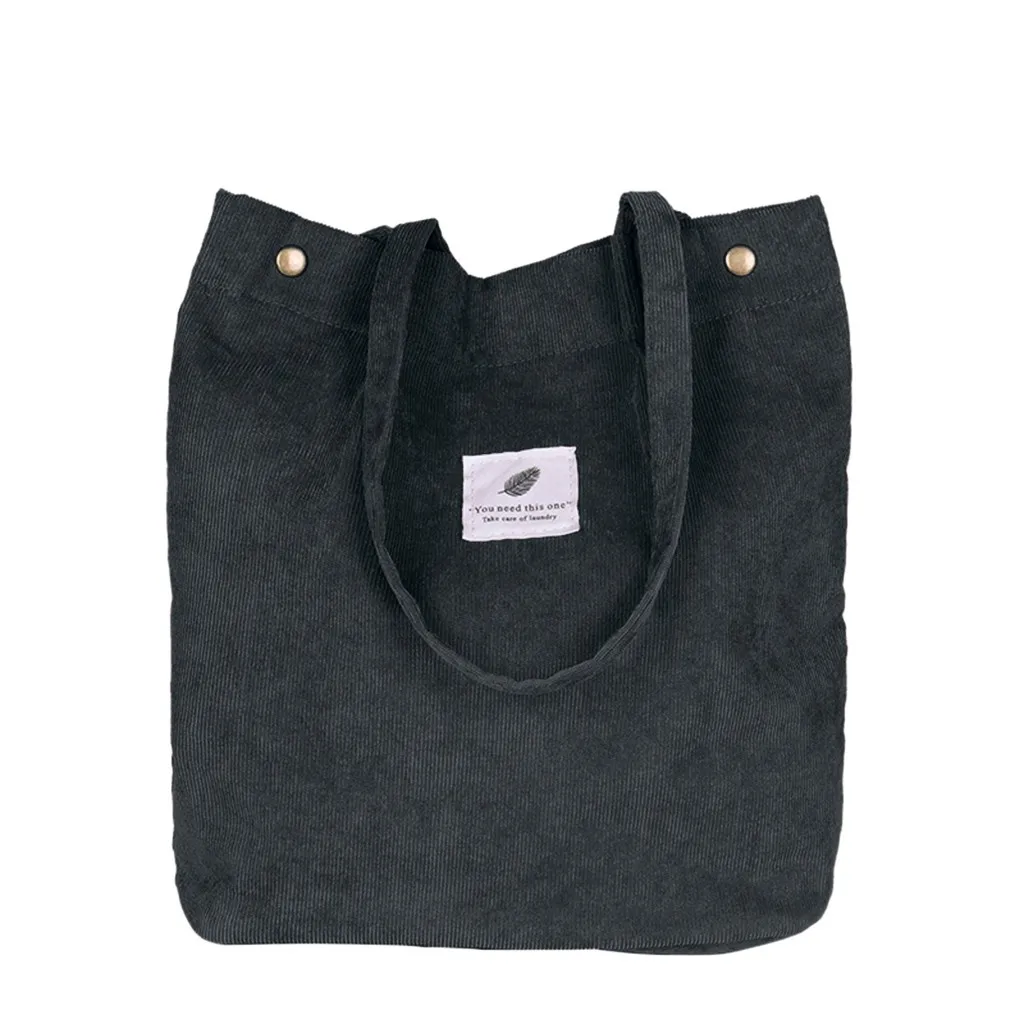 Женская Вельветовая Сумка-тоут, Женская Повседневная одноцветная сумка-шоппер, складная многоразовая Женская пляжная сумка для покупок, большая ВМЕСТИТЕЛЬНОСТЬ
