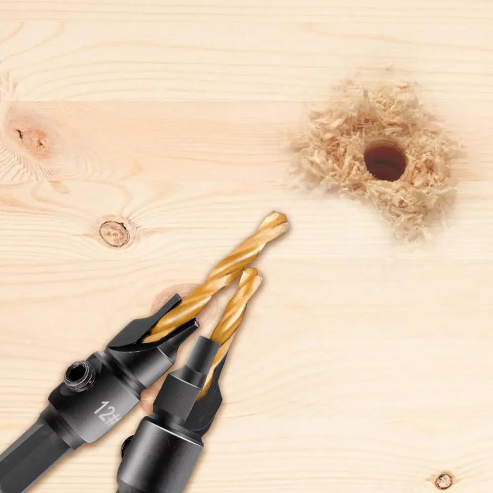 Набор сверл для зенковки комплект из 5 насадок сверления направляющих отверстий