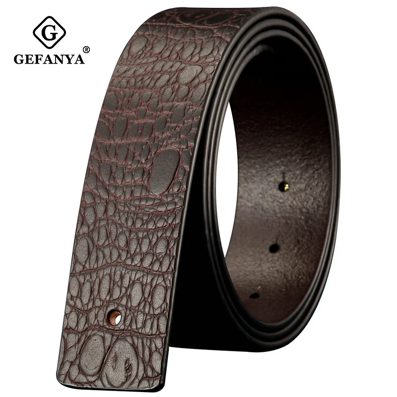 Ремень мужской из натуральной кожи с крокодиловой текстурой без пряжки 3 8 см |