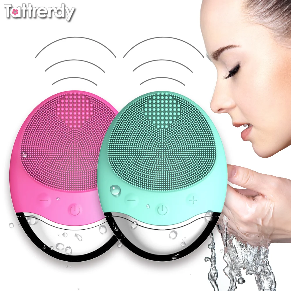 

soft silicone facial cleansing brush bamboo-charcoal silicone face massager pore skin cleaner mini sonic facial washing machine