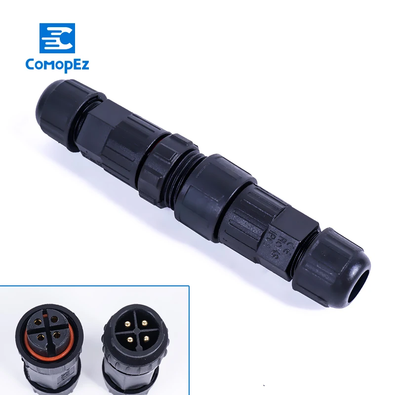 1pc IP68 font b Solder b font Connector Waterproof Cable Plug 15A Male Female Assembled Conector