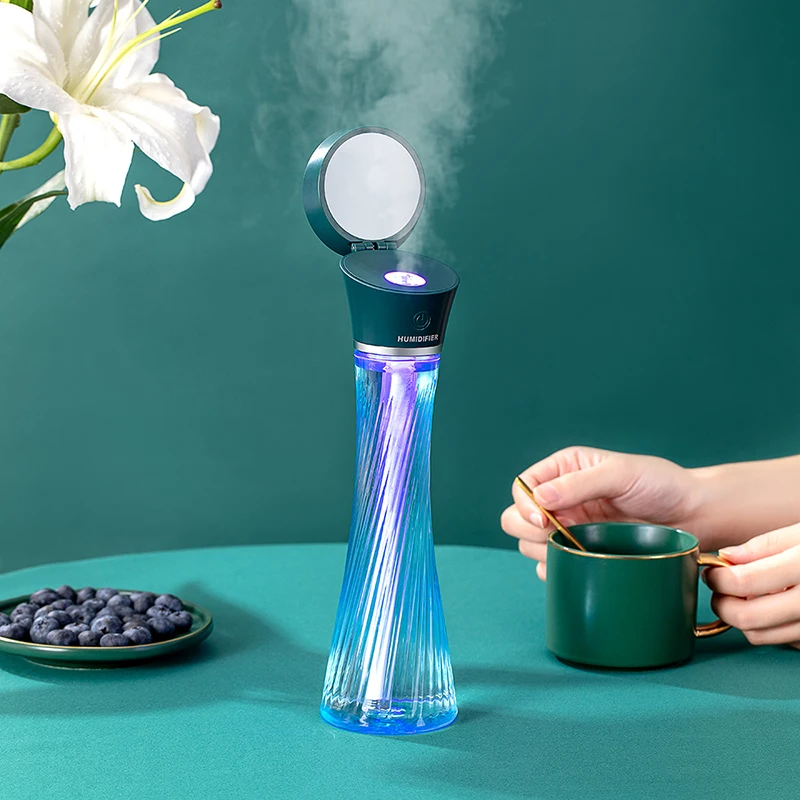 

Magic Negative Air Ion Humidifier USB Rechargeable Ultrasonic Aroma Essential Oil Diffuser Romantic Color Night Lamp Mist Maker