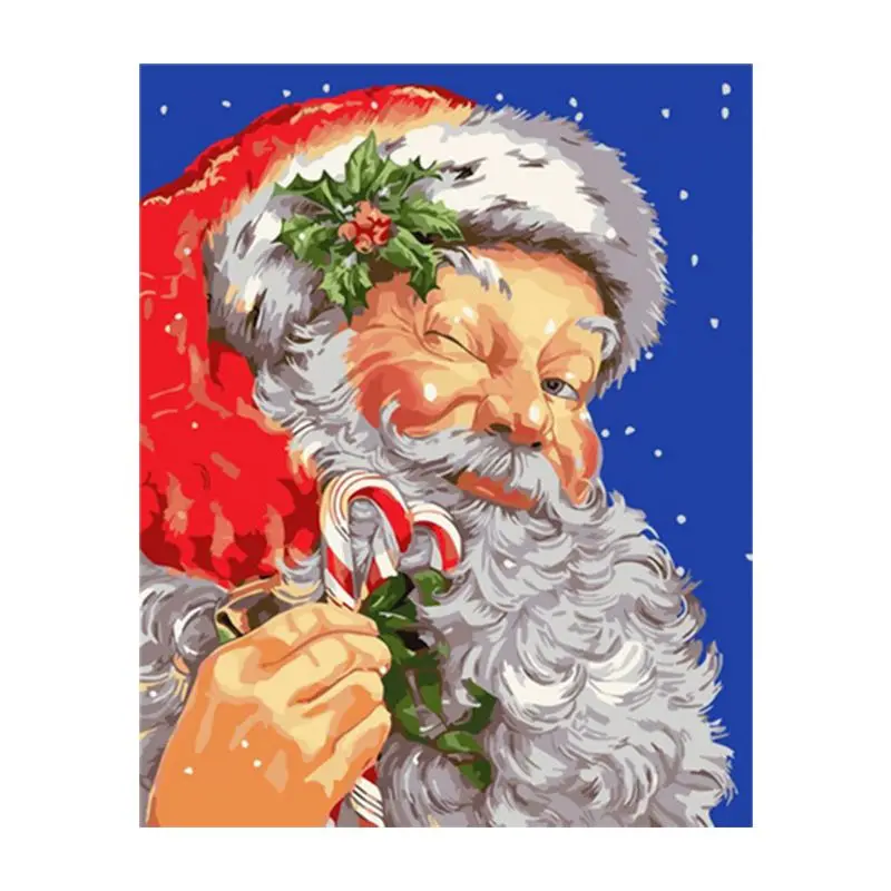 5AC102091 Decorative painting Santa Claus/Snowman/Elk Ornaments Christmas Decorations Paint for Home New Year Noel Decor Navidad - Цвет: 5AC102091