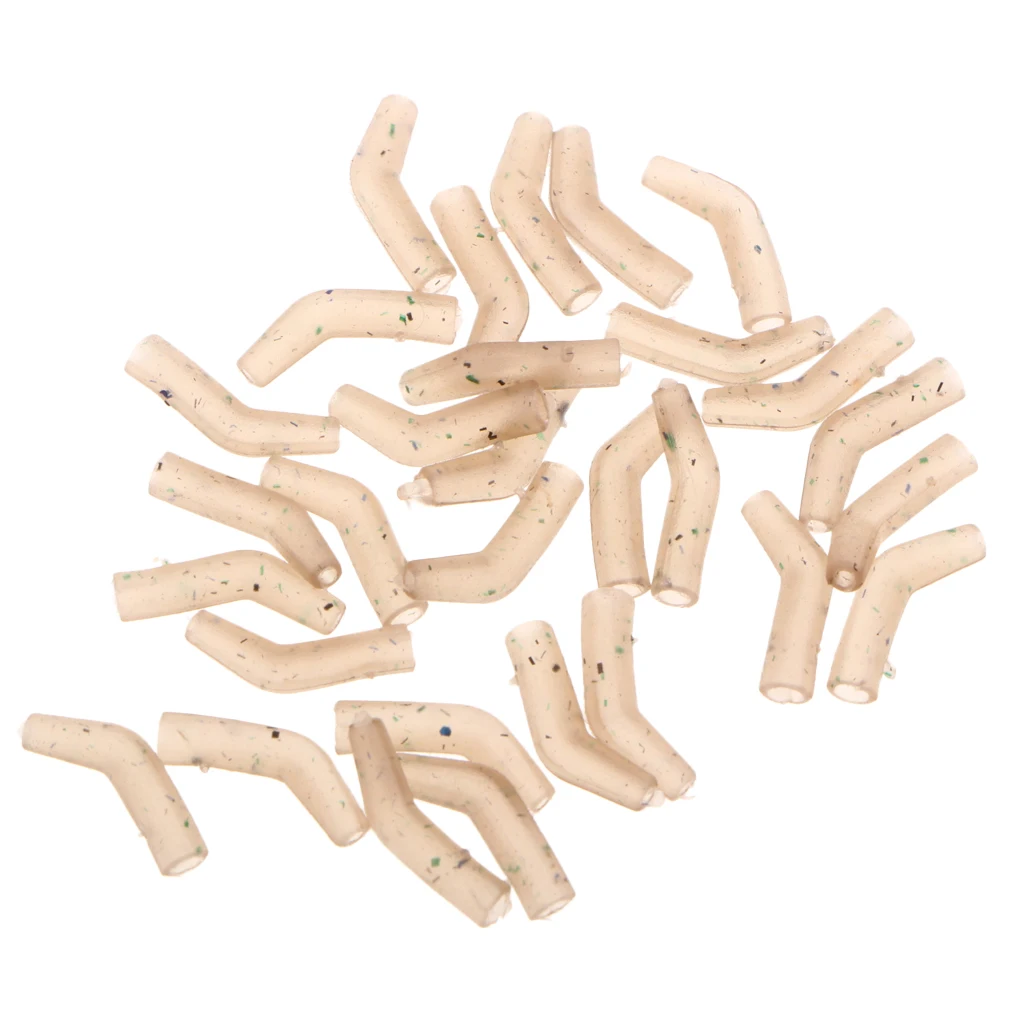 30pcs Carp Fishing Hooks Tube Hair Chod Rigs Line Aligner Sleeves Connector