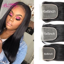 Berrys модный прямой прозрачный 4x4& 5x5& 6x6, бразильские натуральные волосы на шнуровке, необработанные волосы для наращивания