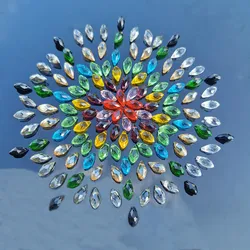 50PCS Teardrop Faceted Glass Crystal Beads Chandelier Crystals Prisms Pendants Loose Spacer Beads DIY Jewelry Making Accessories