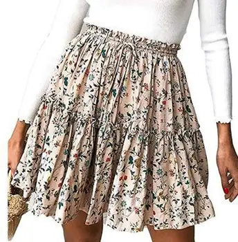 

Yfashion Woman Skirts GlorySunshine Women's Casual Floral Print Polka Dot Summer Sexy Mini Skirt