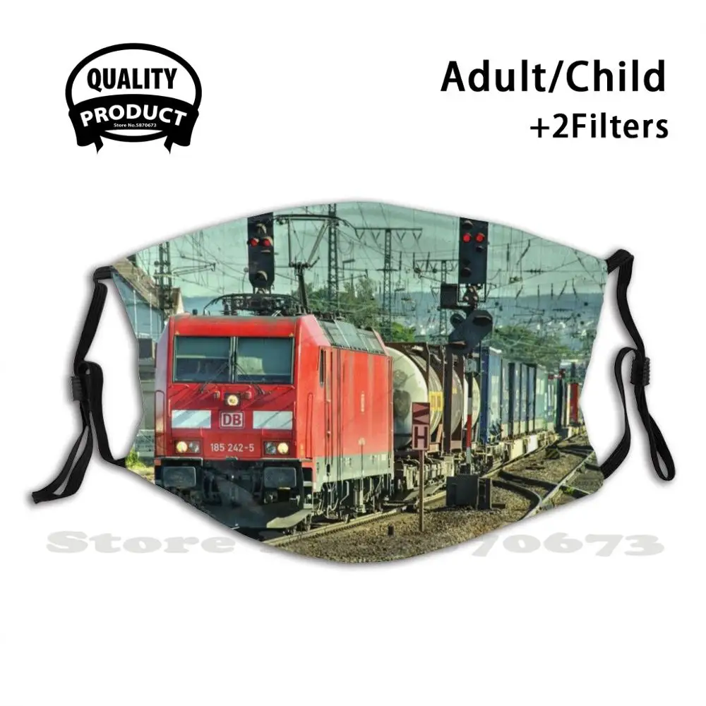 

Koblenz Freight Fashion Protective Masks Koblenz Station Freight Train Db German Railways Deutsche Bundesbahn Red Class 185 185