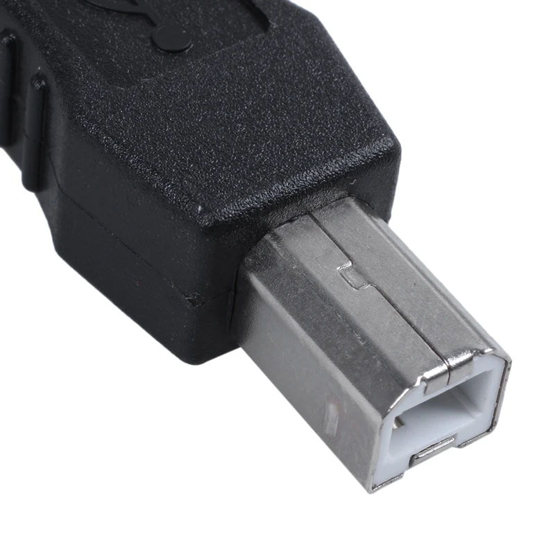 USB адаптер для принтера type A female-type B male черный серебристый тон