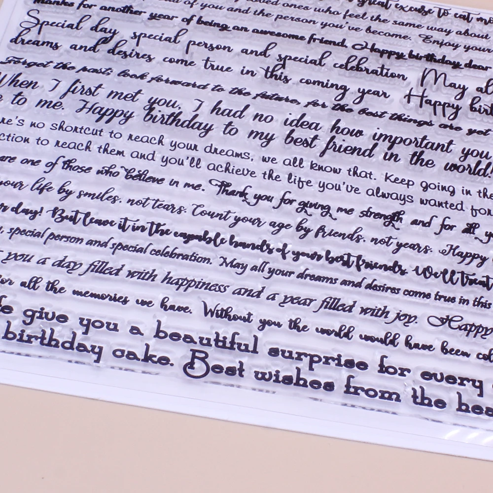 Alinacutle 투명 고무 우표, 생일 소감 배경, 스크랩북 카드 앨범 종이 공예, 투명 실리콘 스탬프