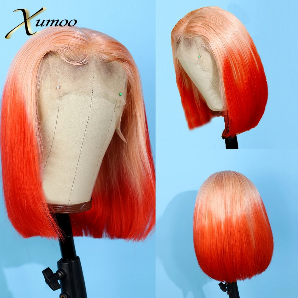 PROD 1005002204570694 XUMOO Red Ombre Lace Front Human Hair Wigs
Straight Brazilian Remy Human Hair Wig Short Bob Hair Wigs For Black
Women