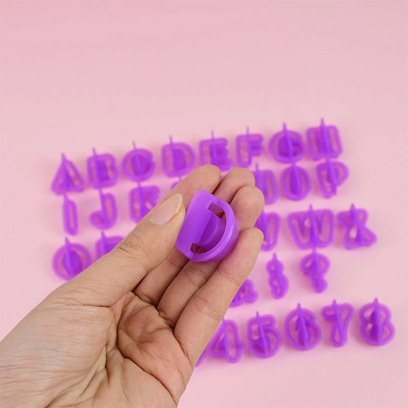 40pcs/set Alphabet Number Cookies Cutter Fondant Biscuit Cutter Mold Figure Letter Pastry Cake Mould Baking Decorating Tools