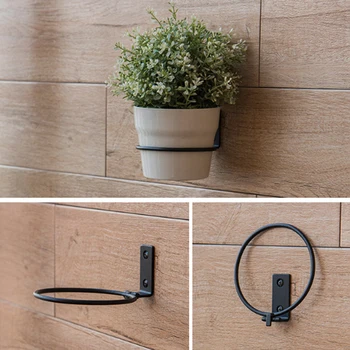 

Garde Flower Pot Trays Wall Mounted Folding Metal Pot Ring Holder Flower Planter Tray Stand Flower Pot Balcony 3pcs