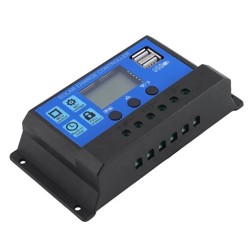 12 v/24v10a Солнечный контроллер зарядное устройство Hd дисплей контроллер Usb выход 3a