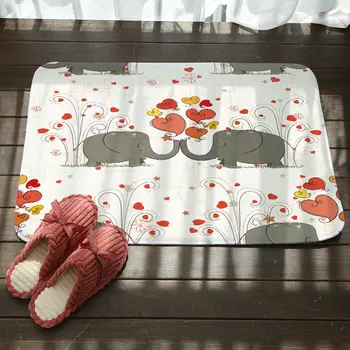 

Cute Bohemian Elephant Doorway Carpets Rugs Kids Room Bedroom Decor Non-slip Floor Mat Bathroom Kitchen Doormat Clean Mat