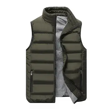 

Collar vest vest men fashion hit color liner casual winter thick warm vest