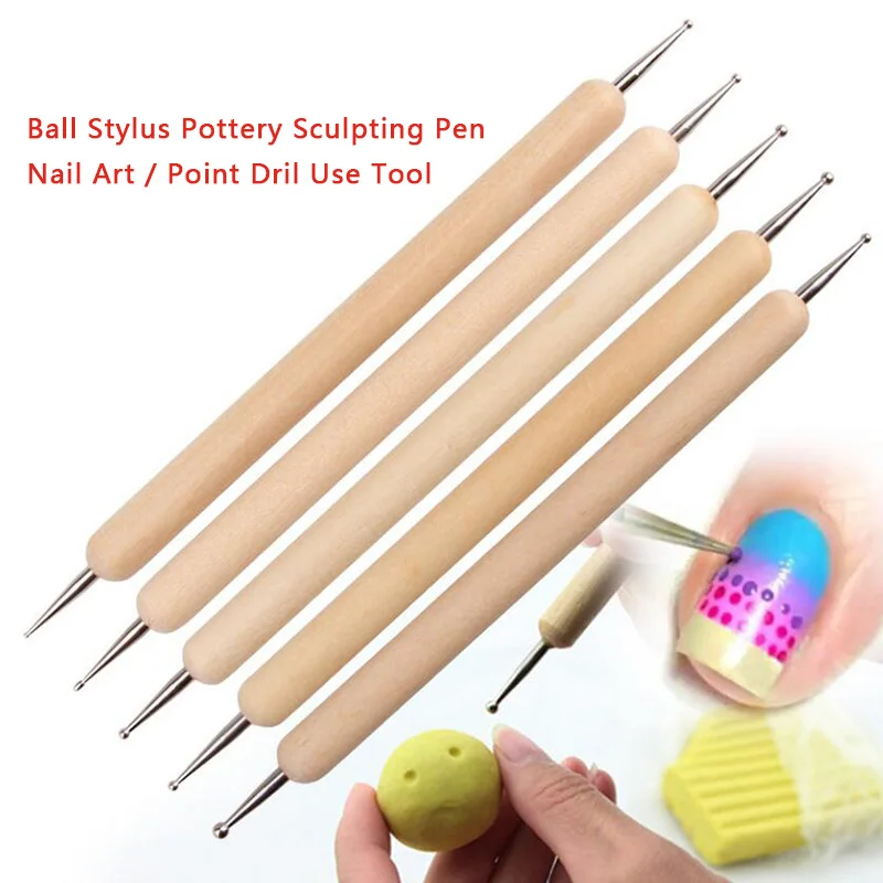 

5pcs Indentation Pen New Double Head Carving Sculpture Sculpting Tools Art Craft Pottery Clay Dolls Tools