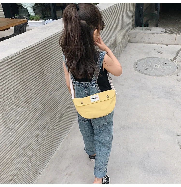 

CHILDREN'S Bag 2019 Summer New Style Lettered Canvas Single Shoulder Backpack CHILDREN'S Shoulder Oblique Casual Burden Relievin