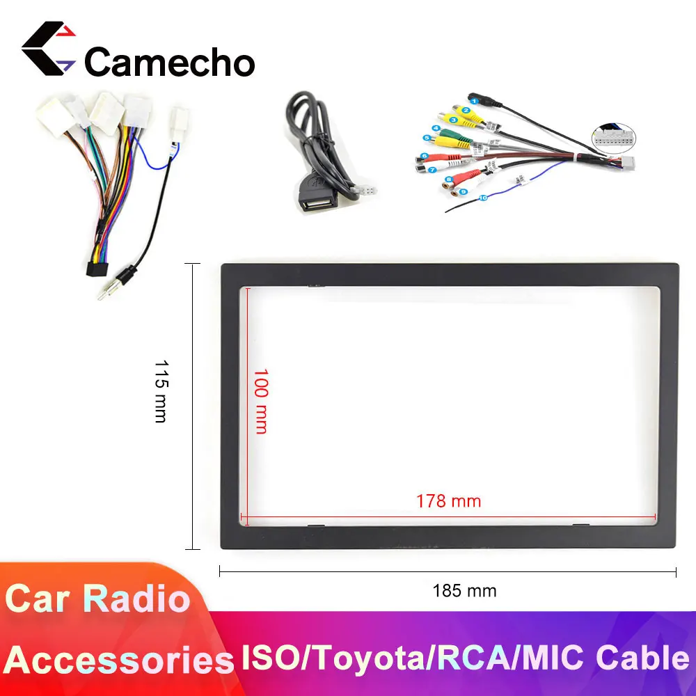 Camecho 2 Din автомобильный радиоприемник 100 мм Рамка RCA ISO микрофонный кабель для Nissan