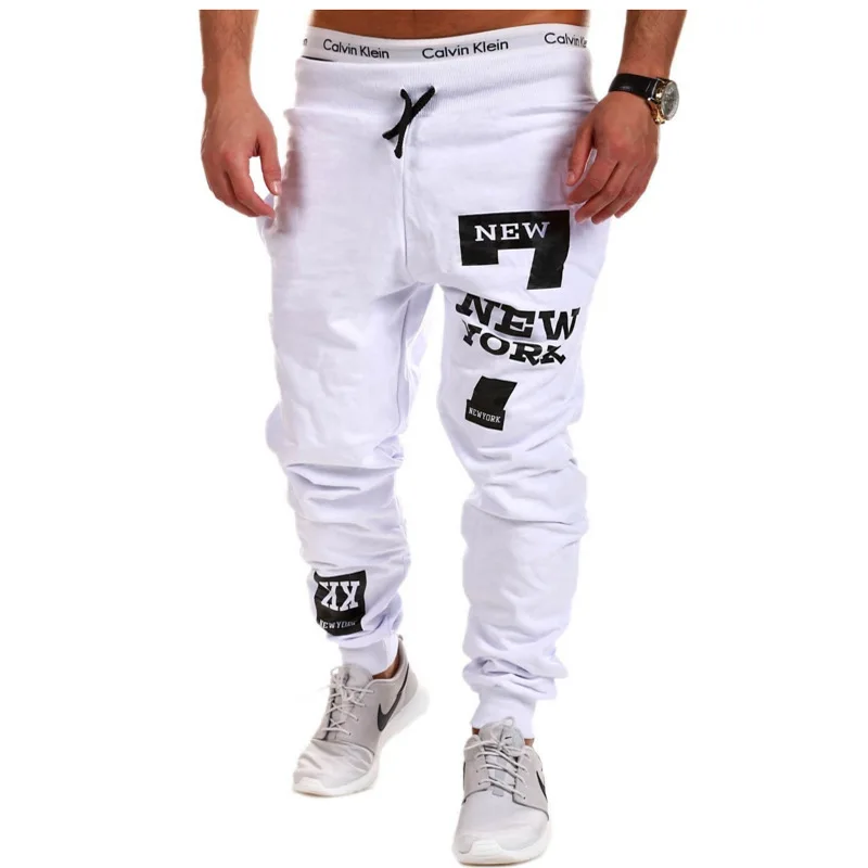 Wish алиэкспресс Лидер продаж мужские повседневные брюки корейский стиль Slim Fit Печатных Брюки с буквами спортивные брюки мужские брюки K31