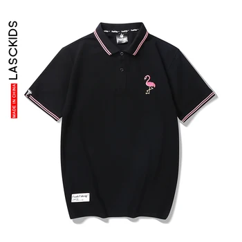 

LASCKIDS Polo Shirt Men Short Sleeve Casual Oversized Polo shirts Mens Tops Embroidery Striped Male Tops Men Clothing KX76