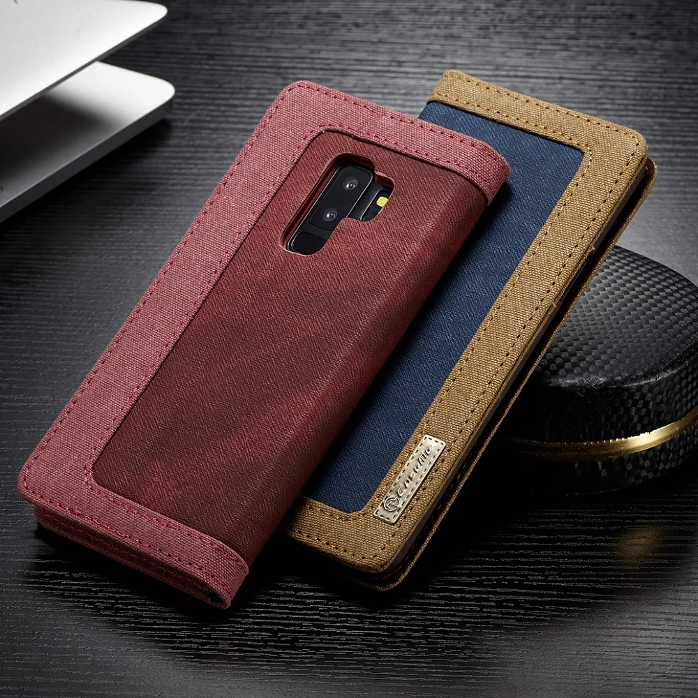 Джинсовый Магнитный Флип бумажник чехол для samsung galaxy S9 S8 S10 Plus S6 S7 Edge Note 8 9 S10e + Чехол
