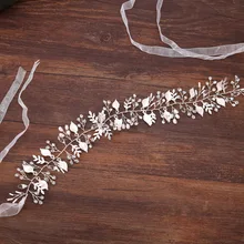 Корейский стиль невесты Свадьба Кристалл повязка для волос-листья лоб орнамент Свадебные аксессуары свадебное платье аксессуары
