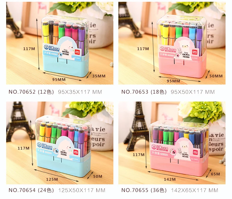 12-36 Colors Cute Stamper Pen Kids Drawing Pens Children Seal