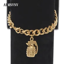 ARMNVNV 7 мм Мужской кубинский браслет с цепочкой в стиле хип-хоп из нержавеющей стали с гранатами, браслет с подвеской, модные ювелирные изделия