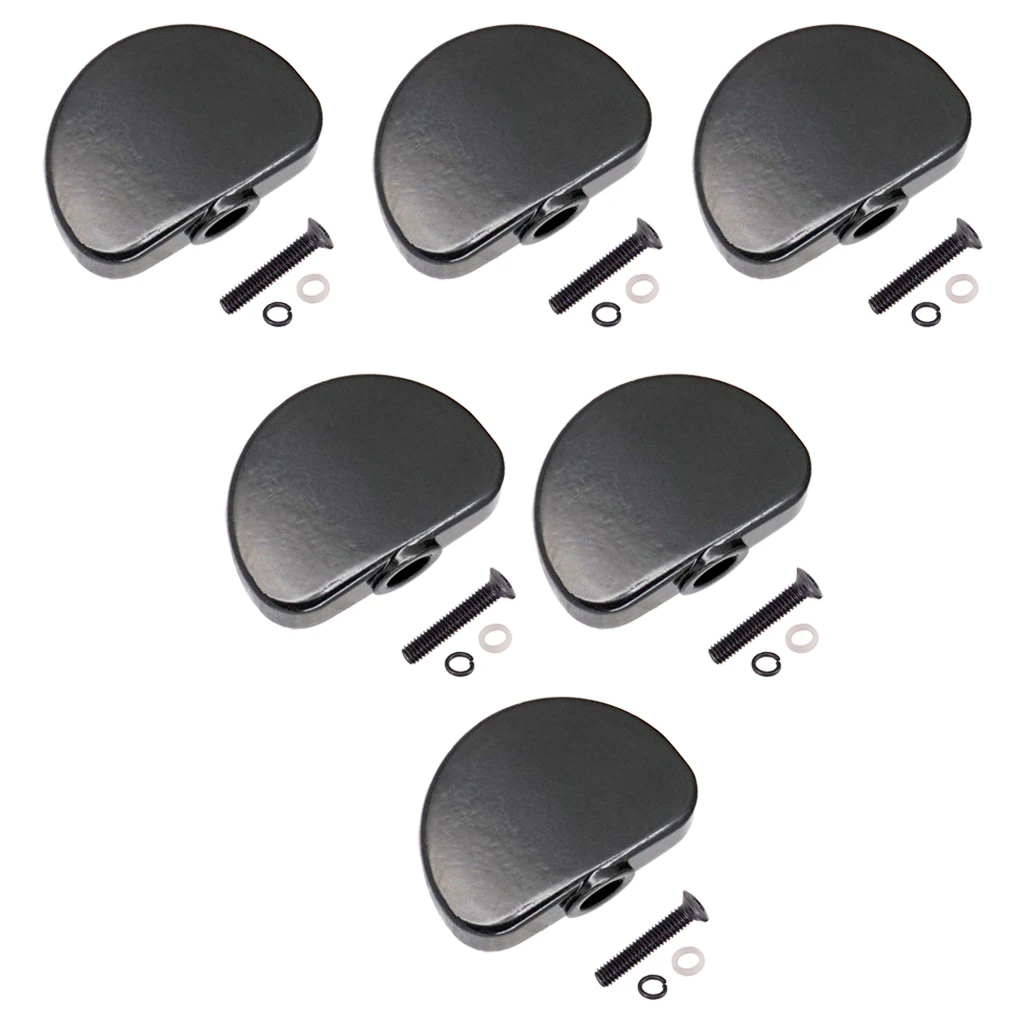 Lovoski 6x Tuning Peg Tuner Button Knobs Cap for Acoustic Guitar Black