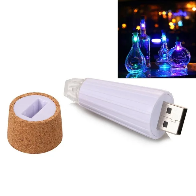Праздничный светодиодный светильник для бутылки вина USB Перезаряжаемый креативный шестигранный пробковый колпачок супер яркая винная