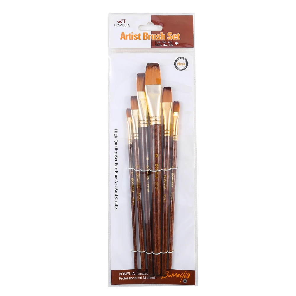 Art Paint Brush Set Craft Painting Brushes with Transparent Handles Kids  6pcs