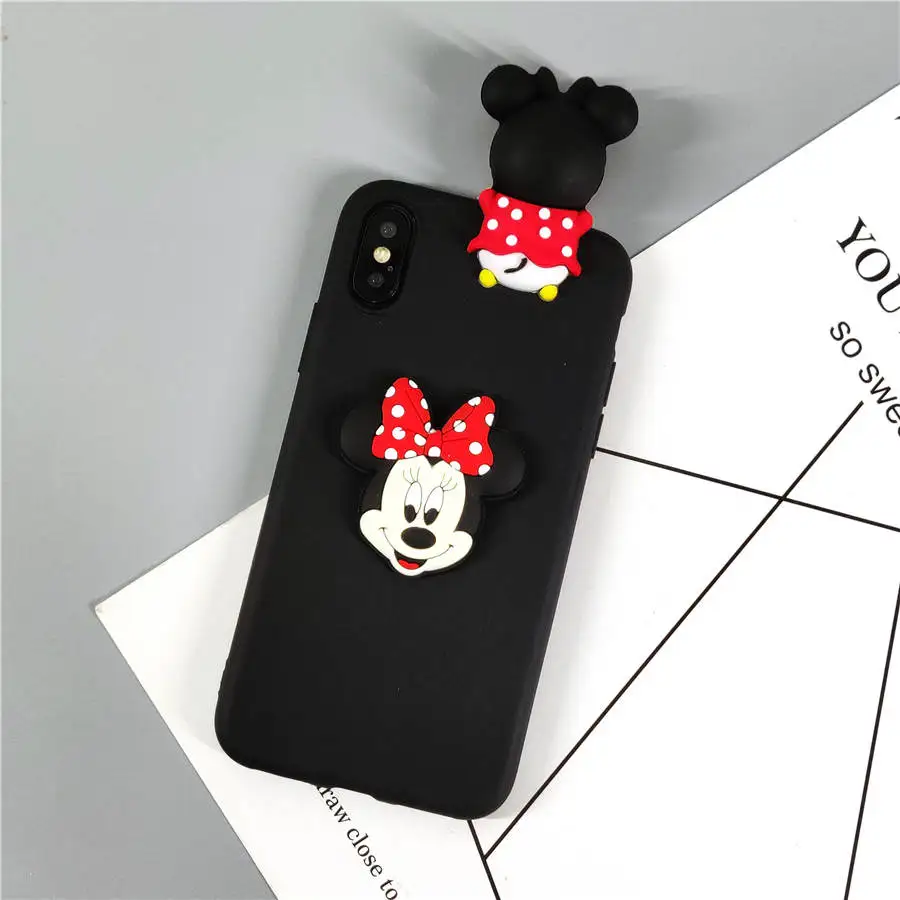 3D Black Minnie Мультяшный 3D Ститч кукла Минни силиконовый чехол для телефона для huawei P30 Pro P20 P10 Lite P9 P Smart Nova 3 4 Мягкий чехол из ТПУ ярких цветов - Цвет: 3D Black Minnie