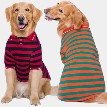 

Pet Clothes for Large Retriever Dog Stripe Dog Thin Shirt Two Feet Suit Dogs Pets Summer Clothing