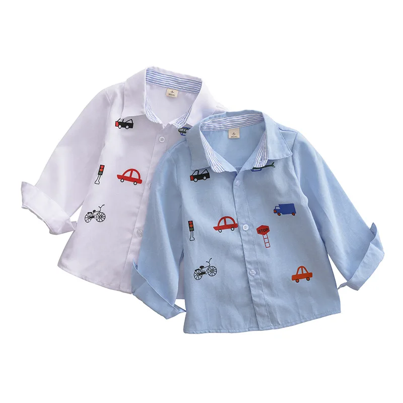 

Childrenswear New Style Boy's Korean-style Spring And Autumn Long-sleeved Shirt Children's Cartoon Casual Shirt