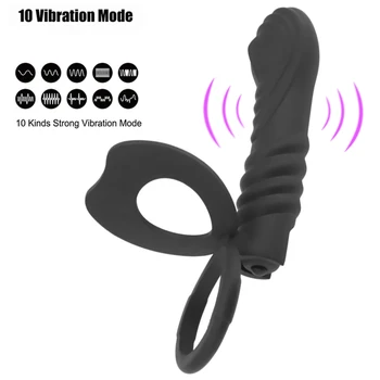 Vibrating Dildo Butt Plug Vibrator Strap On Dick Penis Vagina Plug Sex Toys For Couples Adult Games Double Penetration Anal Plug 2