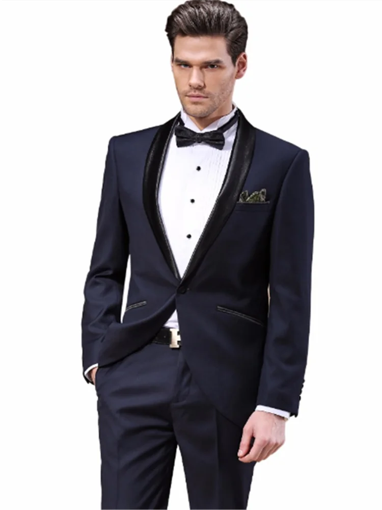 Мужской костюм смокинг Noivo Terno Slim Fit Easculino вечерние костюмы для мужчин Жених на заказ двойной воротник смокинги(пиджак+ брюки