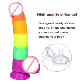 5 colorful Silicone Realistic Not Animal Horse Dildo Dog Fake Penis Dick Anal Plug Sex Toys For Women Lesbian Female Masturbate 3