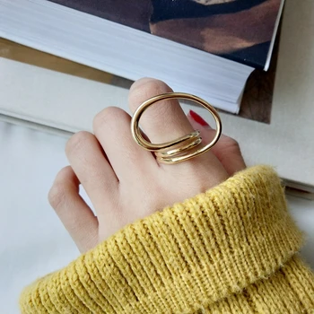 

Silvology 925 Sterling Silver Multidimensional Lines Rings for Women Originality Design Irregular Rings 925 Exaggeration Jewelry