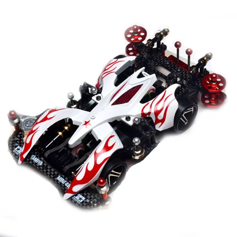 

1pcs Favorite Version Front/Rear Suspension Spring Paint Car Shell Hollow Modified RC Tamiya Mini 4WD Racing Model with Moto