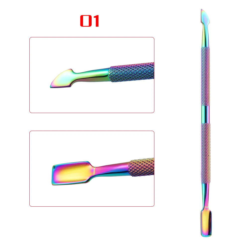 1 шт. 14 типов радужных клипер для ногтей кутикулы толкатель ножницы-пинцет вилка для удаления омертвевшей кожи лака кусачки для маникюра Инструменты для ухода за ногтями - Цвет: 01